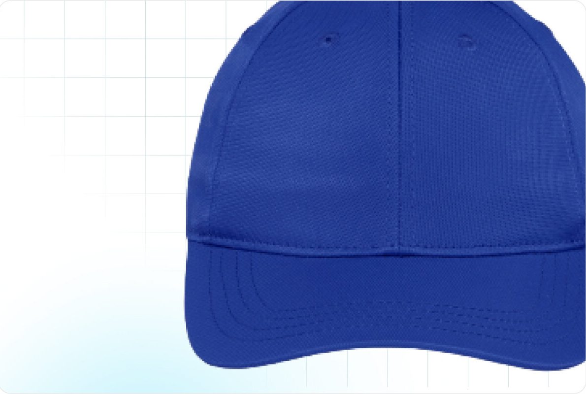 Blue cap for custom crew apparel inspiration