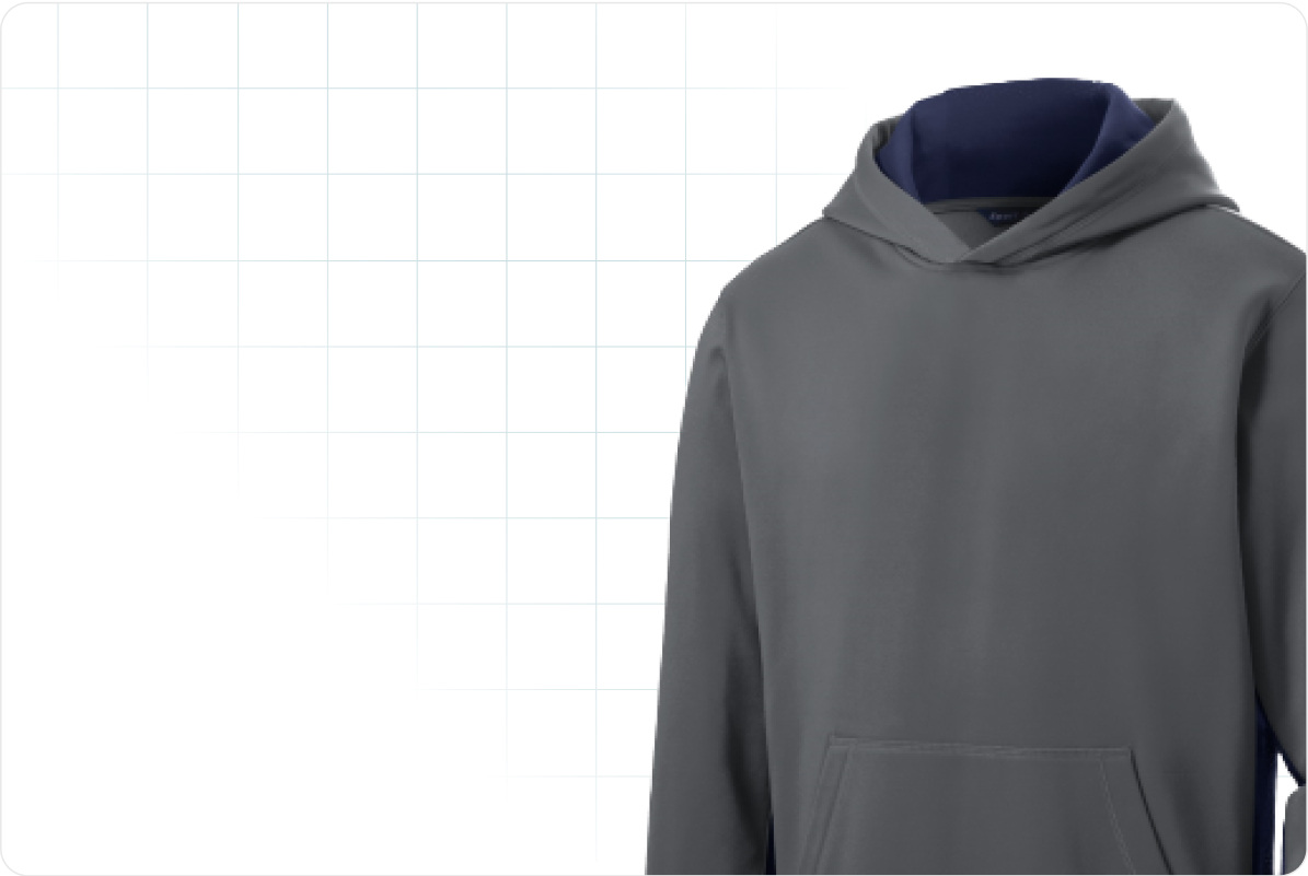 Gray hoodie for custom corporate team apparel inspiration